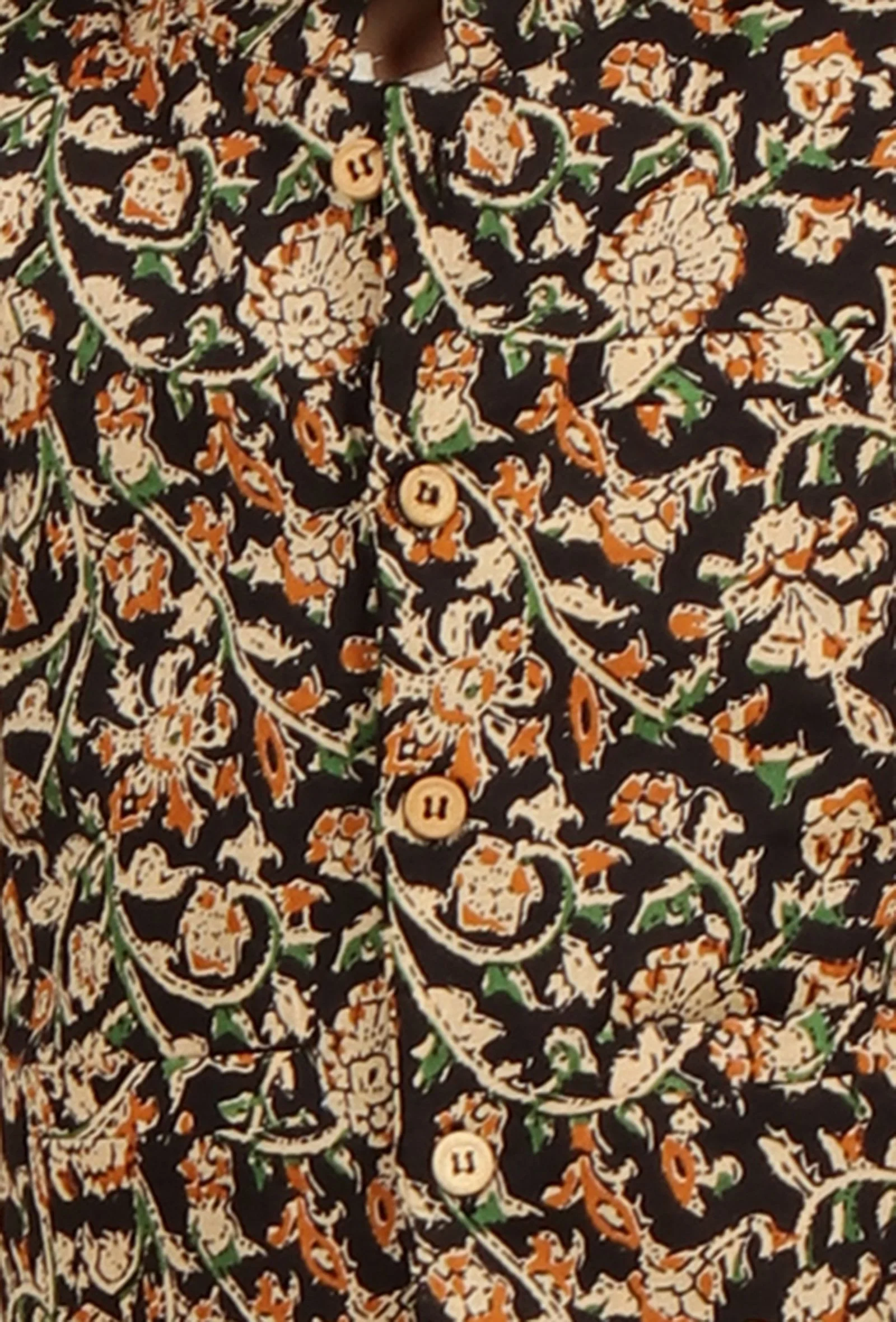 Caitya Black Kalamkari Printed Cotton Nehru Jacket - Image 4