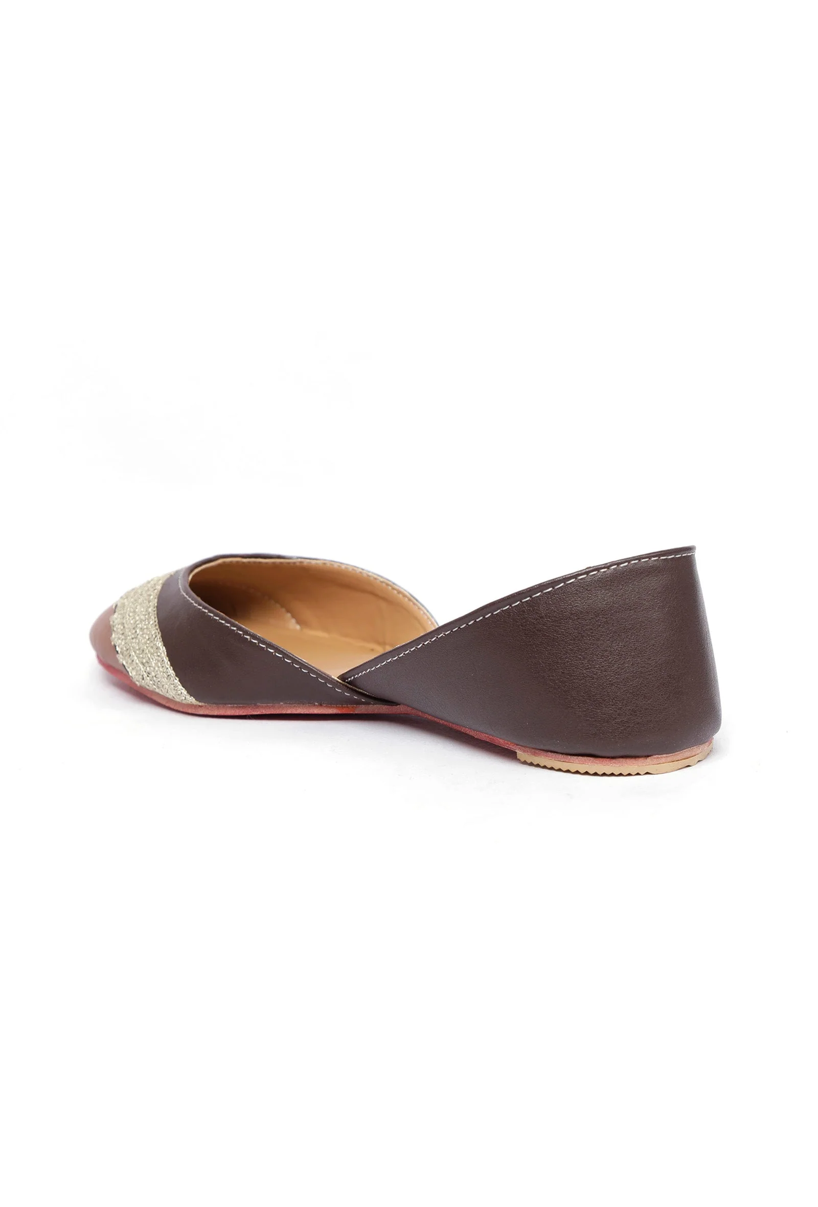 Caramel Beige Embroidered Cruelty-Free Leather Juttis - Image 6