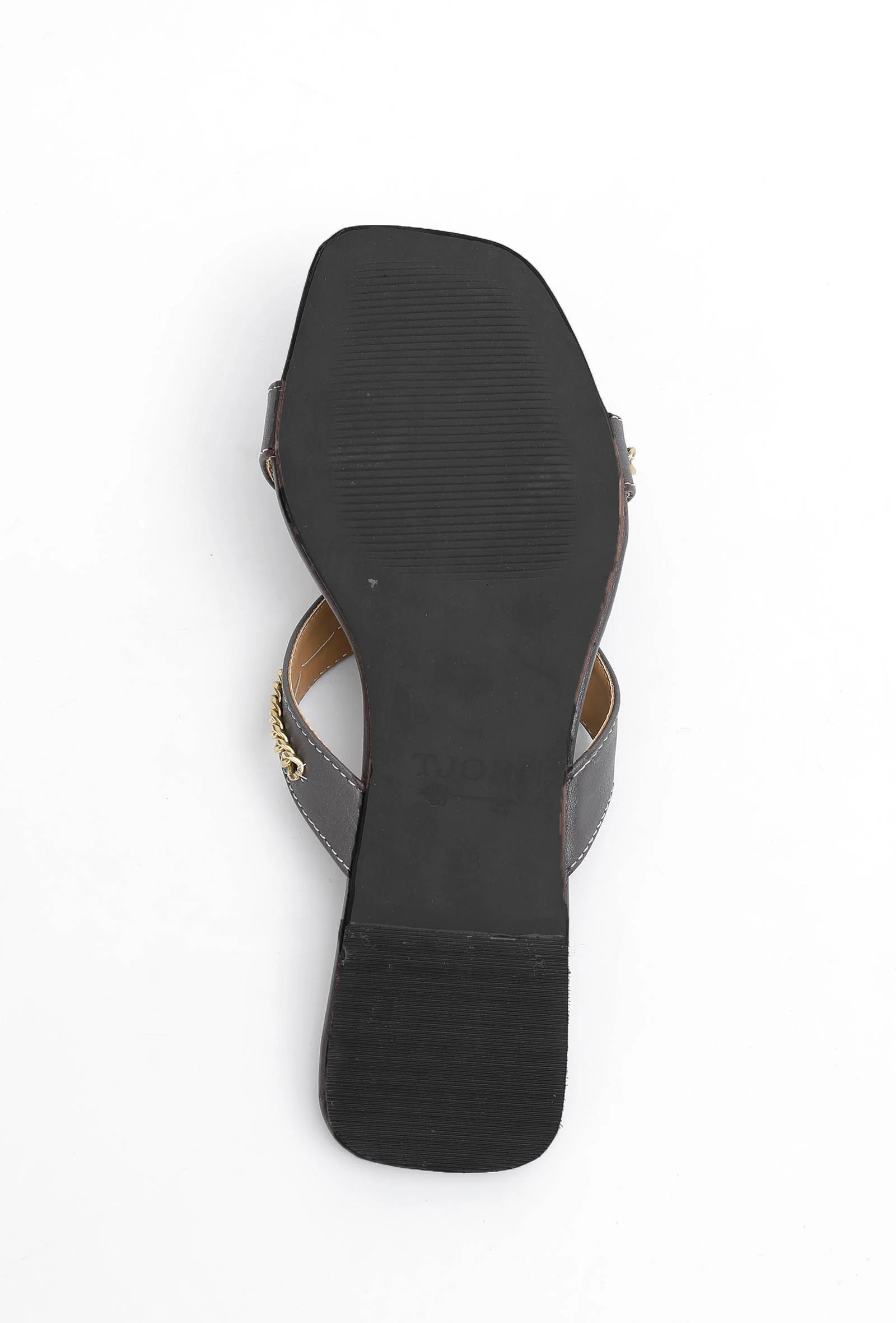 Sepia Grey Criss Cross Cruelty-Free leather Flats - Image 7