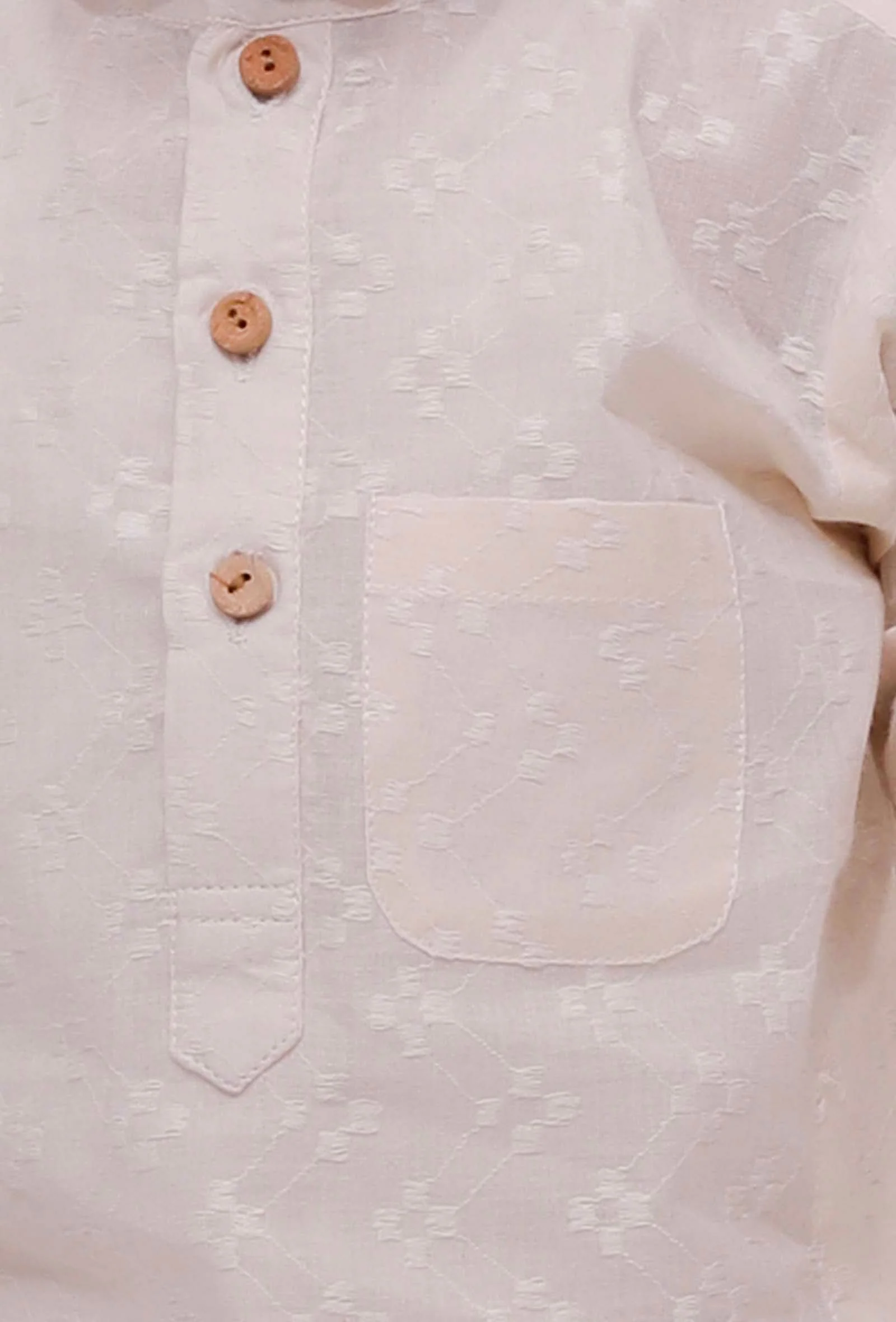 Set of 2 - Off-white Malmal Kurta Pyjama - Image 5