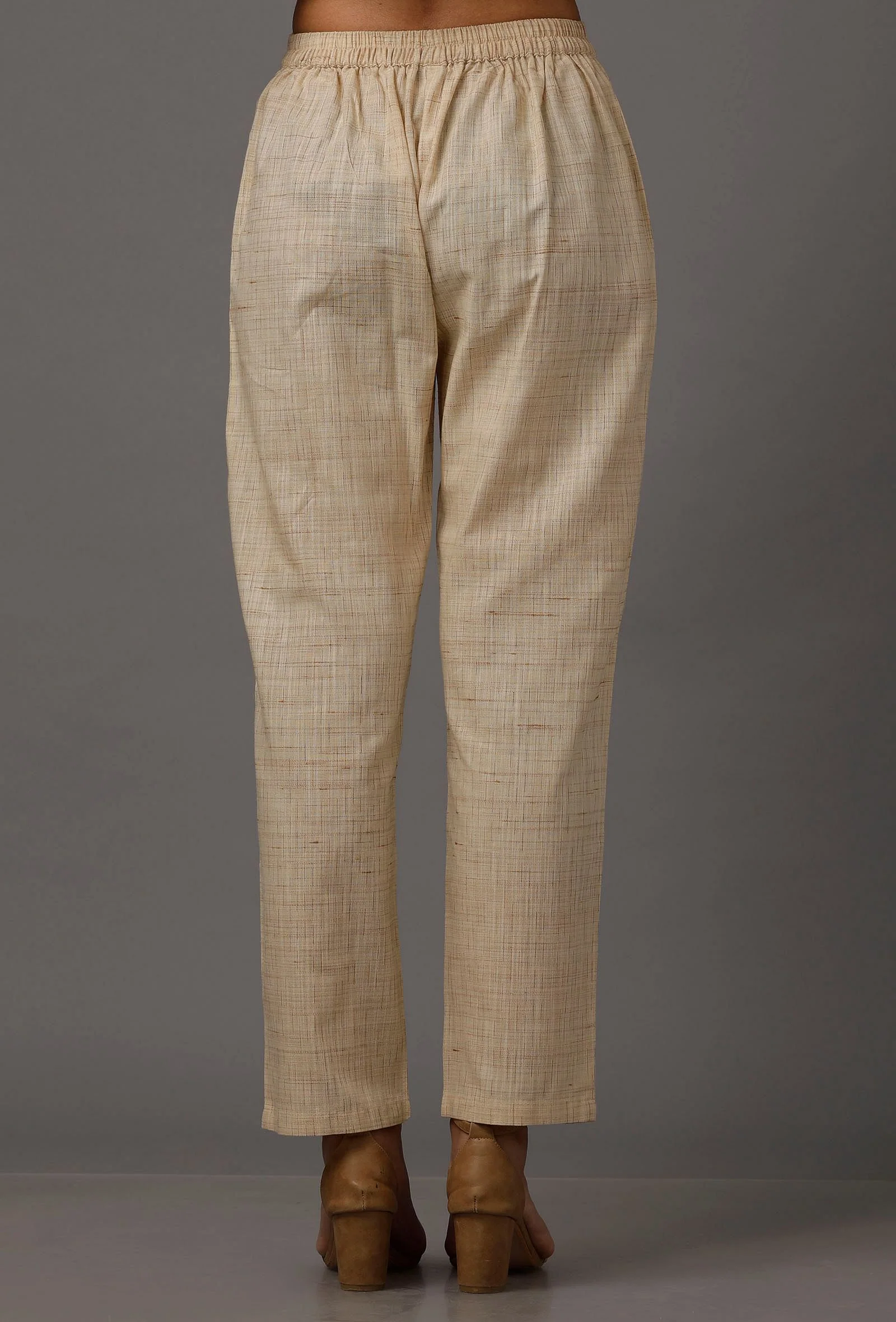 Set of 2: White Pure Woven Cotton Kurta and Pants - Image 17