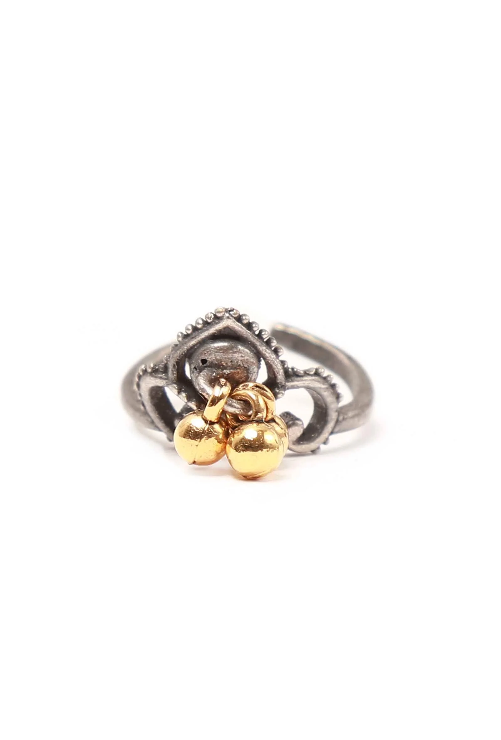 Set of 4: Floral Silver Brass Toering - Image 3