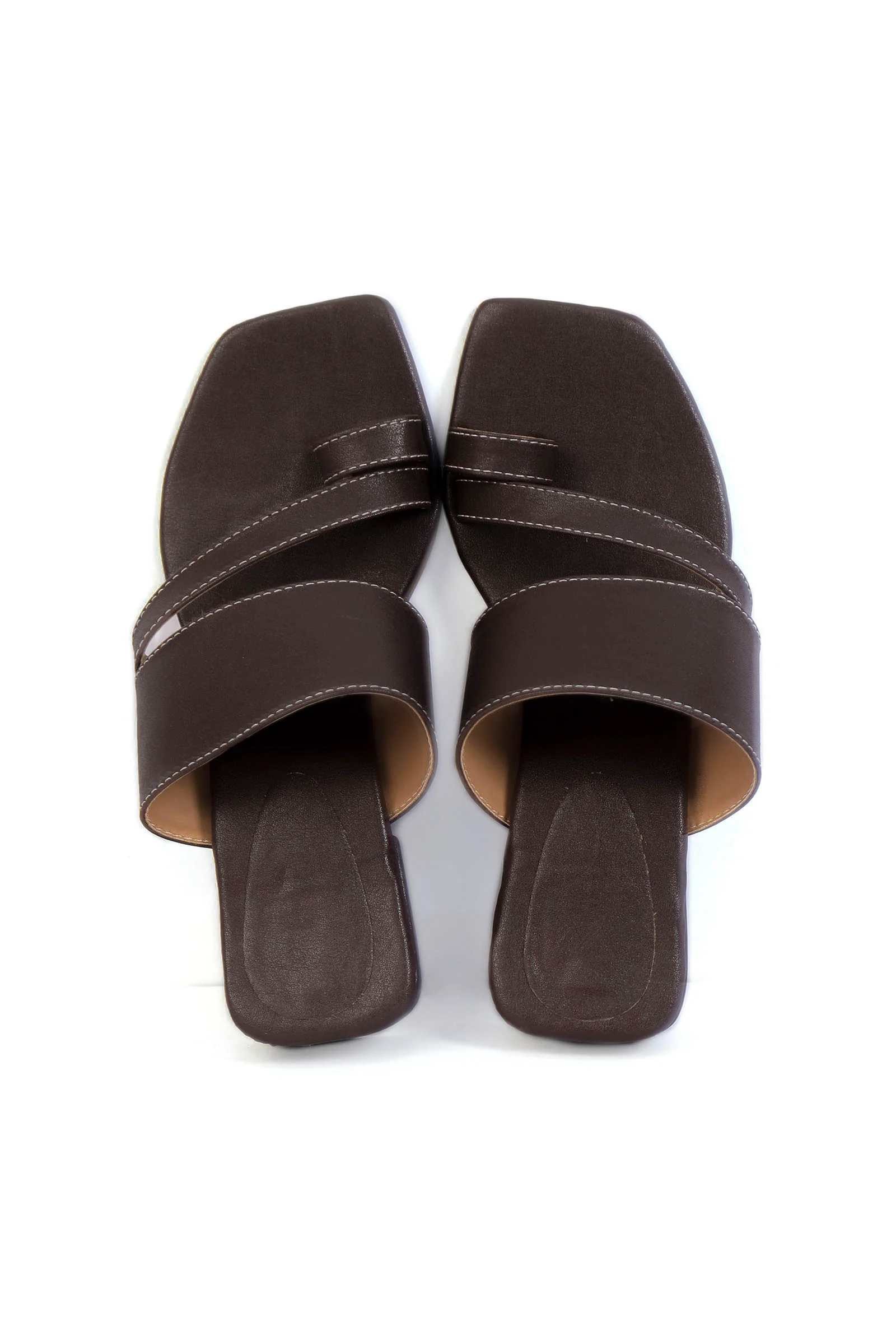 Umber Brown Cruelty Free Leather Strap Heels - Image 3