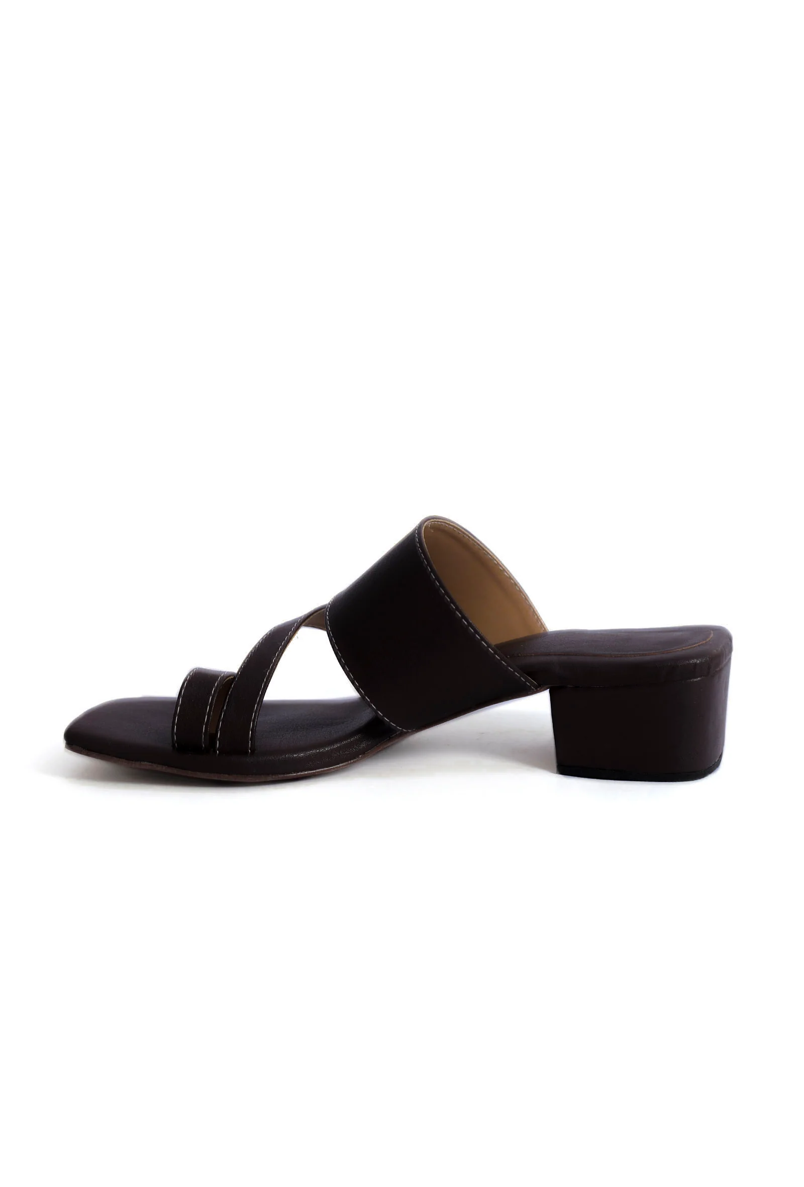 Umber Brown Cruelty Free Leather Strap Heels - Image 5